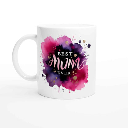 Best Mum Ever Mug – Mother’s Day Gift for Mum – 250ml White Ceramic Watercolour Accent Mug UK