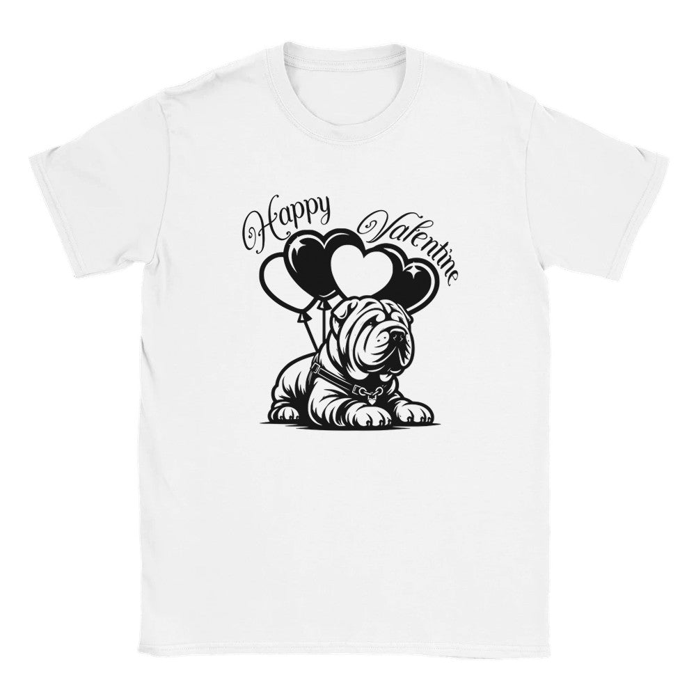 Romantic Shar Pei T-Shirt - Cute Valentine’s Gift - Soft Feel Tee - White / S - T-shirt