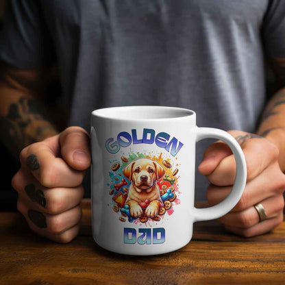Golden Retriever Dad 250ml Ceramic Mug – Cute Gift for Golden Retriever Dads | Perfect for Father's Day
