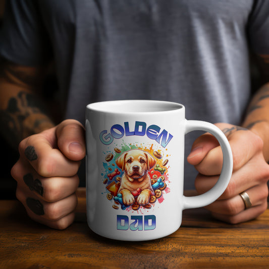 Cute Golden Retriever dad mug. Great gift for father’s day. - Print Material