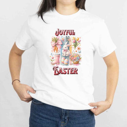 Joyful Easter T-Shirt | Cute Bunny & Egg Design | Perfect for Spring