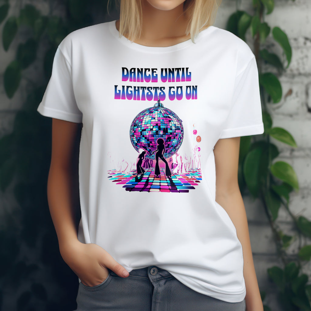 Dance until sun goes up Unisex Cotton T-Shirt – for ravers - Dance until lights go on / S - T-shirt
