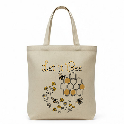 Let it Bee Cotton Tote Bag – Eco-Friendly Bee Lover Gift | Reusable Market Bag - J & I Vision