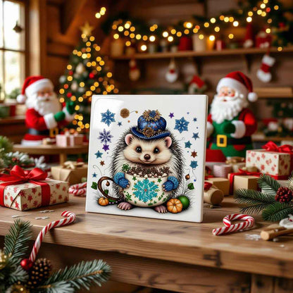 Fluffy Gothic Christmas Hedgehog Collection – T-Shirt, Tile & Tote Bag
