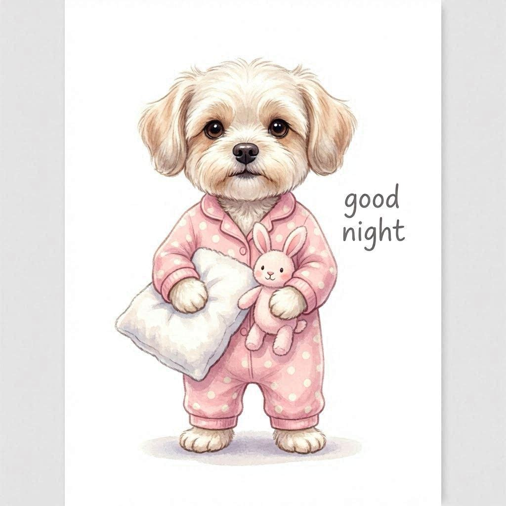 Puppy Girl Good Night Ceramic Mug – Cute Gift for Dog Lovers Different puppies Customized
