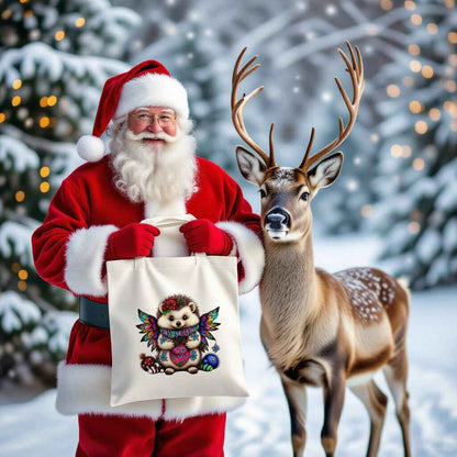 Fluffy Gothic Christmas Hedgehog Collection – T-Shirt, Tile & Tote Bag