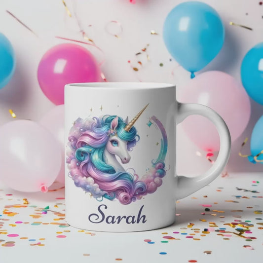 🦄 Unicorn Princess Personalised Name Mug – Cute Official Unicorn Gift – 250ml Ceramic Mug UK