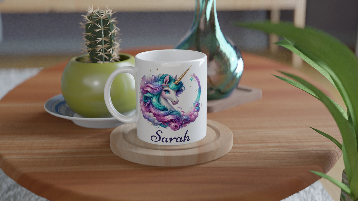 🦄 Unicorn Princess Personalised Name Mug – Cute Official Unicorn Gift – 250ml Ceramic Mug UK