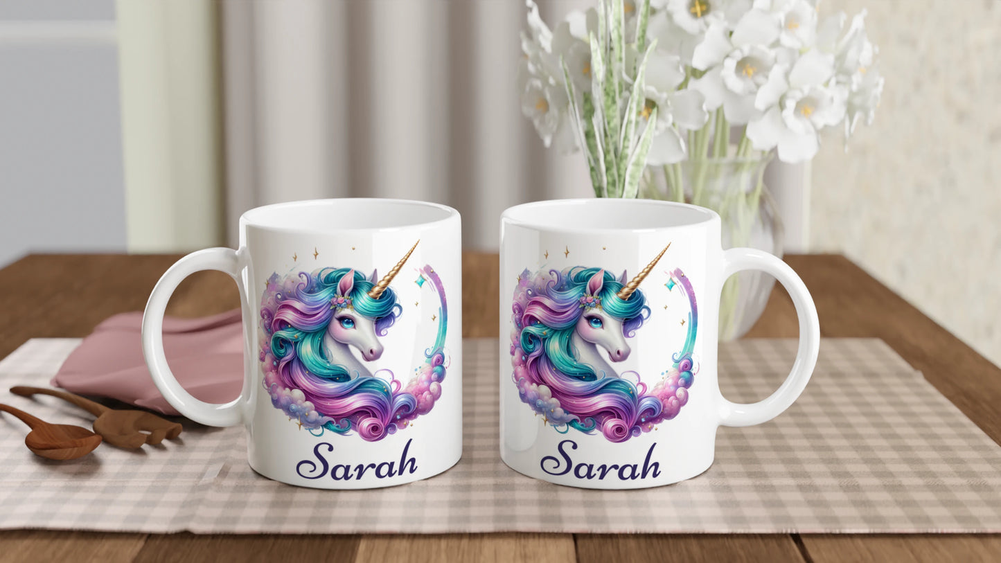 🦄 Unicorn Princess Personalised Name Mug – Cute Official Unicorn Gift – 250ml Ceramic Mug UK