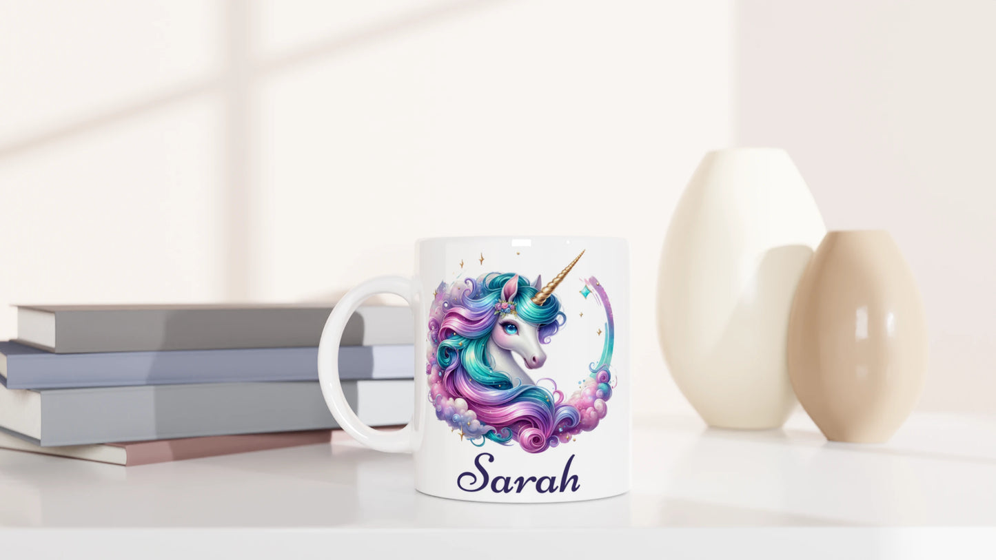 🦄 Unicorn Princess Personalised Name Mug – Cute Official Unicorn Gift – 250ml Ceramic Mug UK