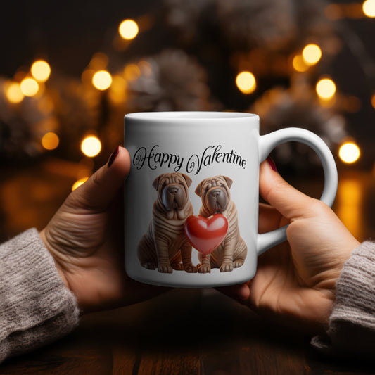 Romantic Shar Pei Mug - Adorable Gift for Valentine’s Day - Cute Pet Lover Gift - Mug