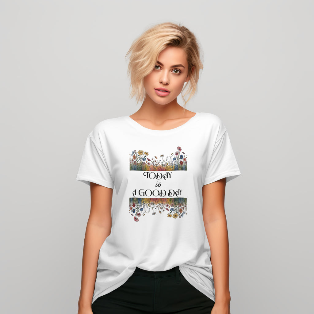 Today is a good day - Unisex t shirt aesthetic floral t-shirts for preppy style lovers - T-shirt